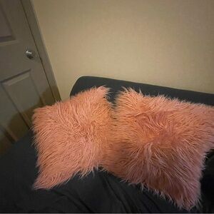 Fluffy Pink Throw Pillows